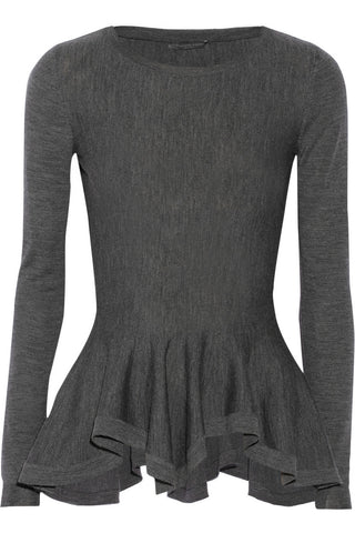 Wool Peplum Sweater