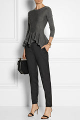 Wool Peplum Sweater