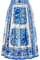 Printed Cotton Midi Skirt