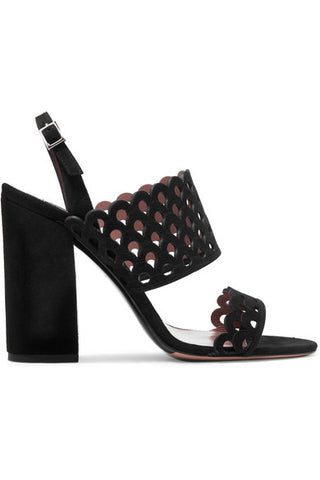 Laser-Cut Suede Sandals